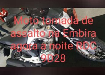 CRUZ DAS ALMAS: MOTO É TOMADA DE ASSALTO NA EMBIRA