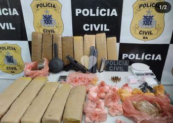 Guarnição da polícia Civil faz apreenssão de drogas no bairro do Mutum em Stº Antonio de jesus