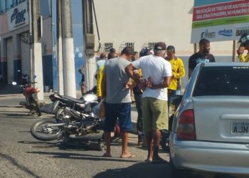Cruz das Almas: Colisão entre carro e moto na Av. Getúlio  Vargas deixa homem ferido
