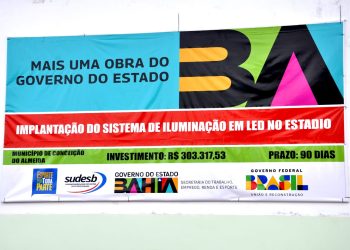 Conc. do Almeida: Obra de iluminação do estádio, através de lideranças com o Deputado Jorge Solla  é concluída