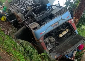 Cinco passageiros morrem após ônibus capotar na BR-365 em MG