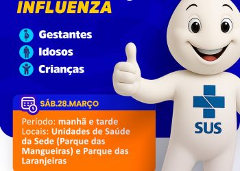 SAPEAÇU: Secretaria de Saúde promove Dia D da vacinação contra a Influenza neste sábado 28 de março