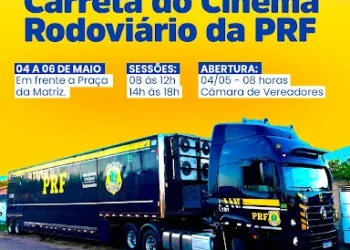 SAPEAÇU: Município recebe o cinema rodoviário nas comemorações do Maio Amarelo com a presença do Delegado regional da PRF