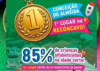 Recôncavo: Conceição do Almeida conquista o primeiro lugar na região no índice de crianças alfabetizadas na idade certa!