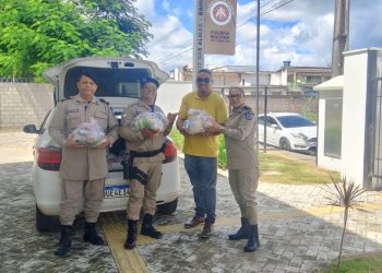 SAPEAÇU: 27ª Companhia realiza doação de cestas básicas ao Centro de Recuperação Filho Pródigo