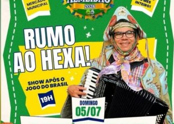 Conc. do Almeida: Prefeitura divulga programação especial pro jogo do Brasil com festa no Mercado Municipal neste domingo 05 de julho